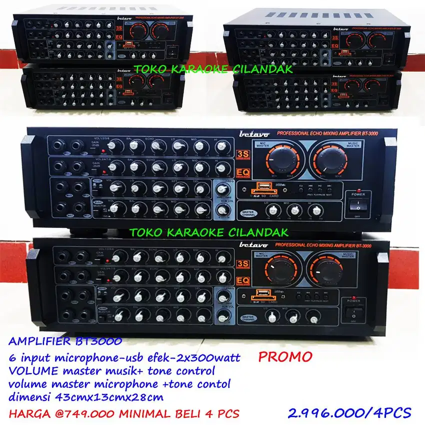 PAKET KARAOKE BIASA  1 SPEAKER PASIF 8 : 1.350.000 2 AMPLIFIER