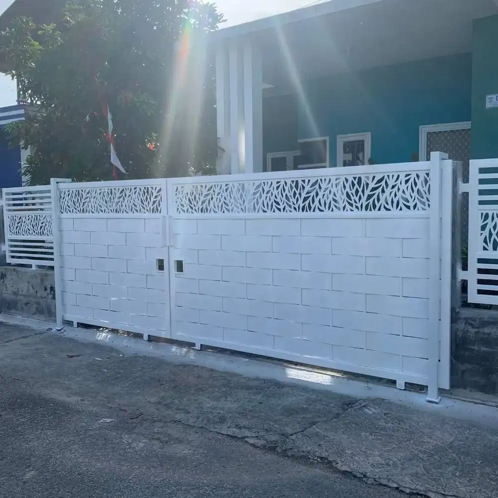 Pagar plat cutting laser mix plat anyam