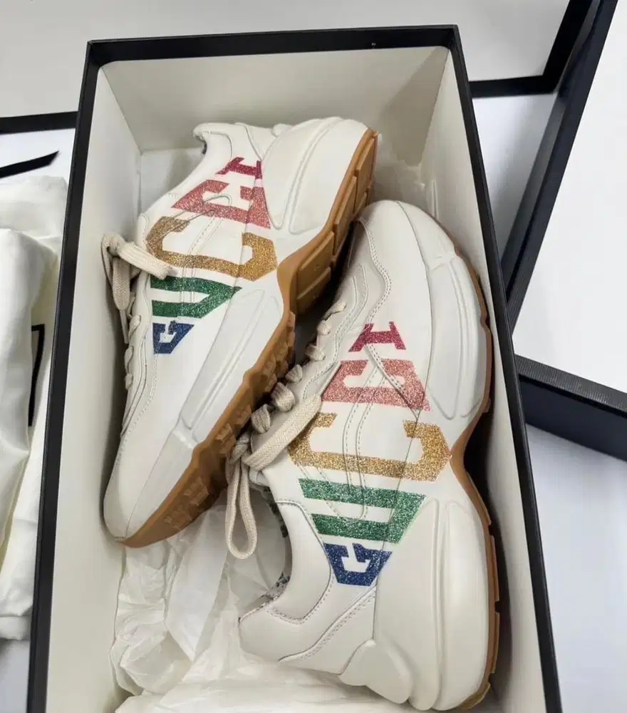 gucci sneaker rhyton glitter size 44 like new