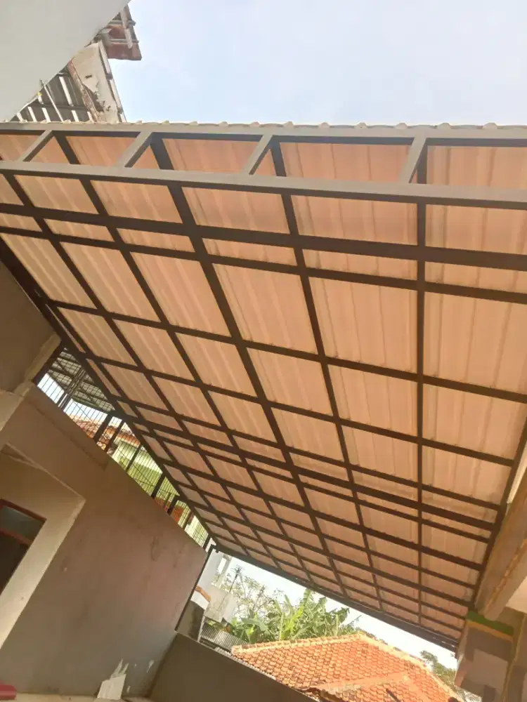 Kanopi alderon rangka besi holow galvanis anti karat