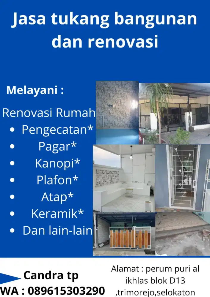 Tukangan bangunan baru/renovasi