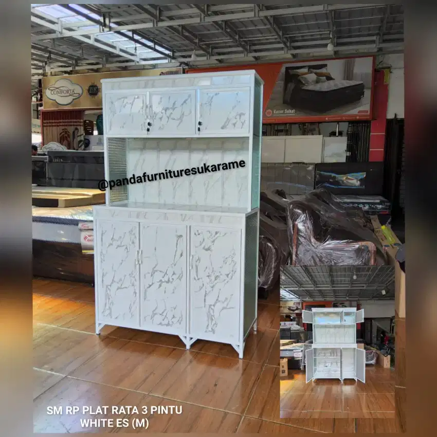 Rak piring 3 Pintu Almunium Murah
