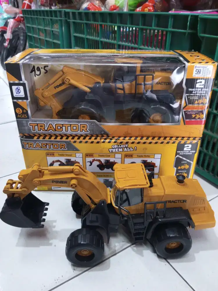 Mainan anak tractor bego excavator