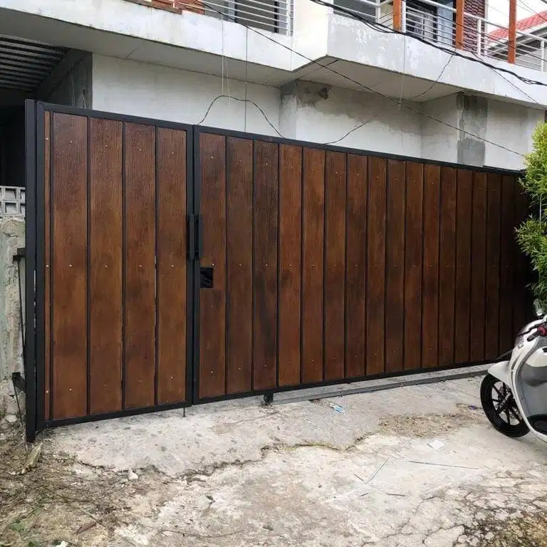 pagar besi grc serat kayu
