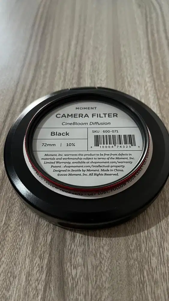 Moment Cinebloom 10% 72mm Filter Diffusion for Professional Camera