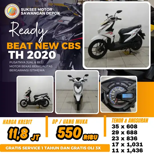 DP RINGAN HONDA BEAT CBS LED TAHUN 2020 UNIT MULUS ADA GARANSI