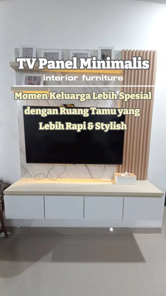 TV PANEL MINIMALIS/BACKDROP TV GANTUNG