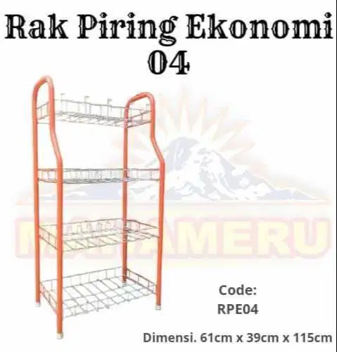 Rak Piring Ekonomi 4 Susun ( MAHAMERU )