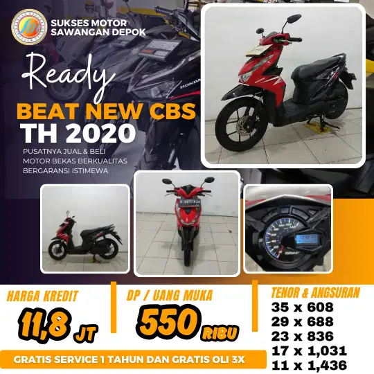 DP MURAH HONDA BEAT LED CBS TAHUN 2020 UNIT MULUS ADA GARANSI