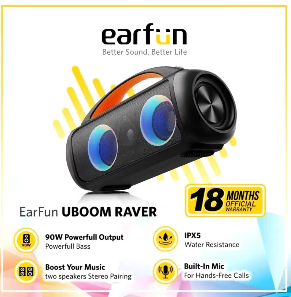 Buy 1 Get 3 Speaker Karaoke Earfun Uboom Raver 90w (Baru)