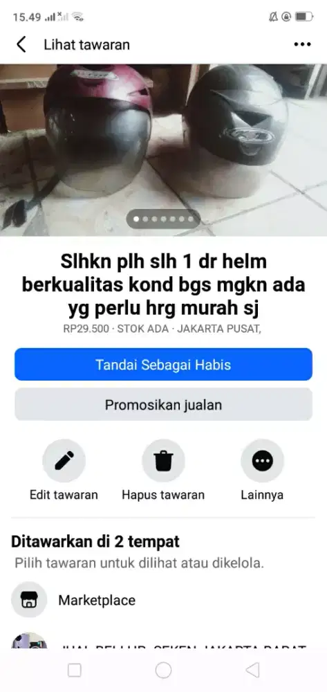 Slhkn plh slh 1 dr helm berkualitas kond bgs MLS hrg murah sj cpt dpt