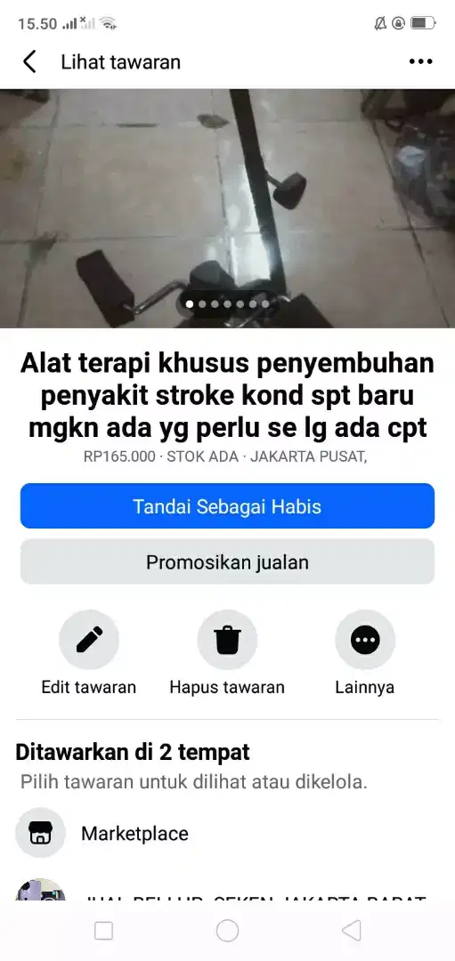 Alat terapi utk ortu kond normal msh spt baru se lg ada cpt murah sj