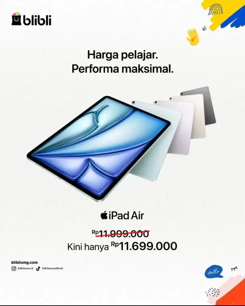 Ipad Air bisa kredit bunga ringan free DP