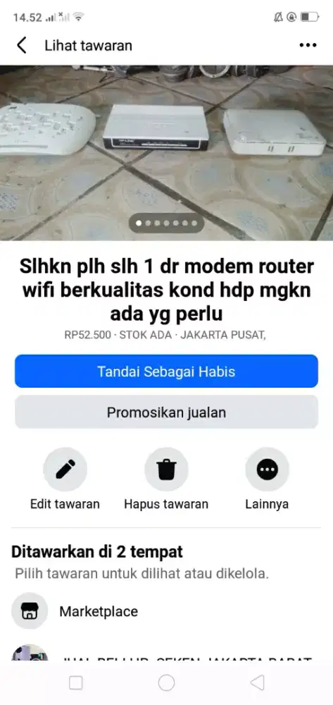 Slhkn plh slh 1 dr modem. Router berkualitas kond normal hrg murah sj