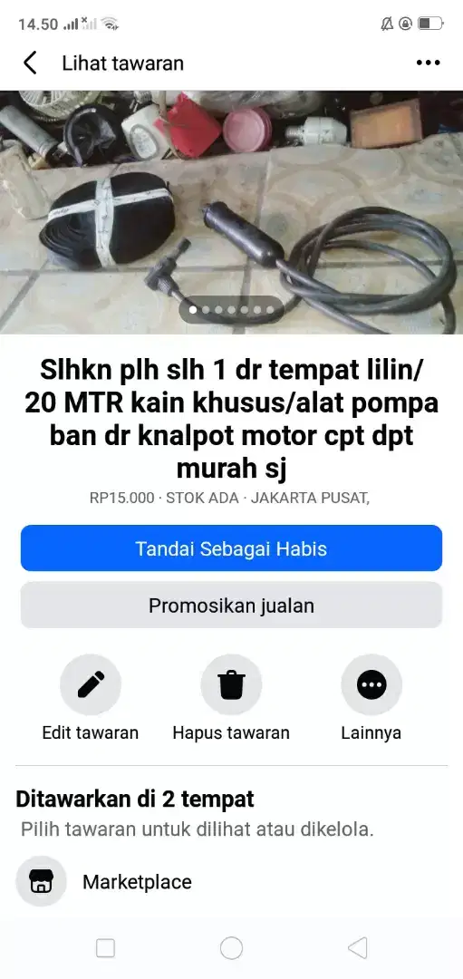 Slhkn lh slh 1 dr alat pompa ban sepeda atau sblh nya kond oke murah2