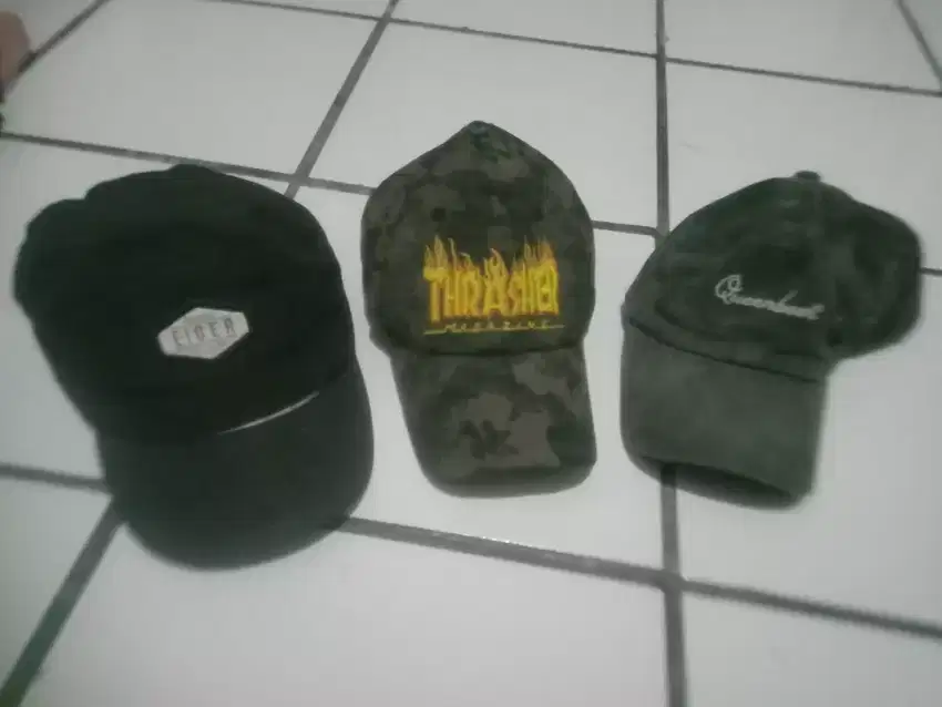 Topi ORI Eiger 1989 hitam loreng bolak balik , THrasher, Queenbeer