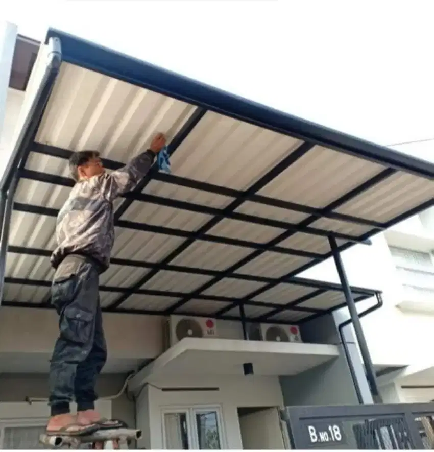 007 kanopi atap upvc alderon double layer