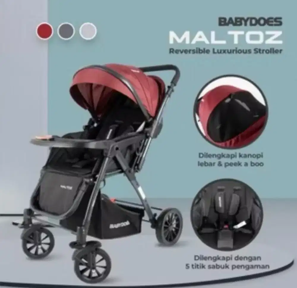 BABYDOES MALTOZ CH-BL 821 SN REVERSIBLE LUXURIOUS STROLLER
