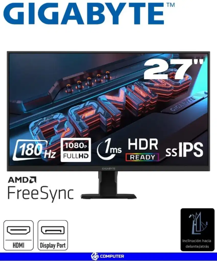 [GARANSI] Monitor Gigabyte 27 GS27FA FHD 180Hz AMD Freesync 1ms HDR
