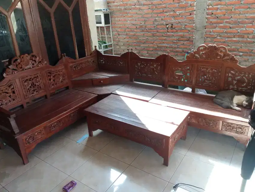 Dijual set meja tamu JATI