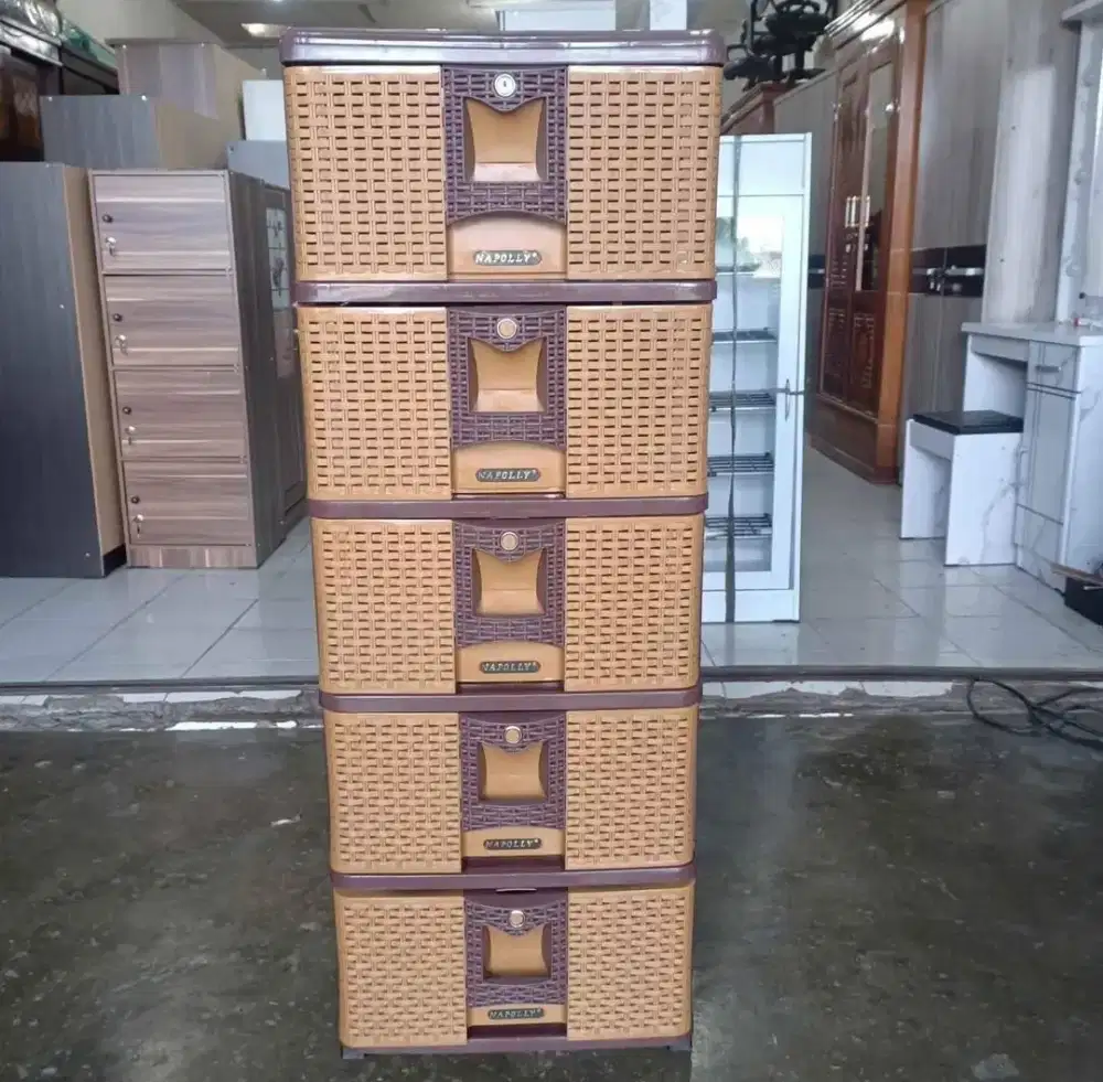 Promo Murah Lemari Laci Napolly 4 Susun Plus Kunci