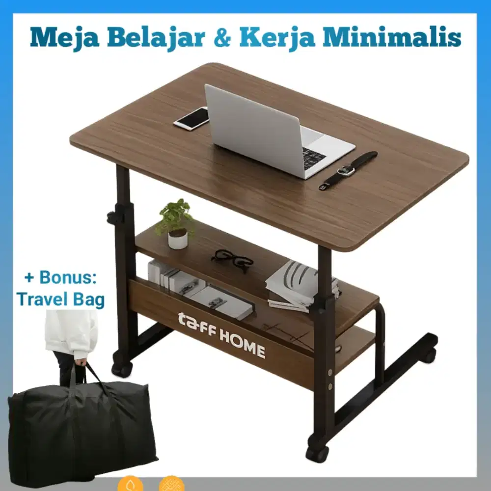 Meja Laptop Adjustable 3 Tingkat – Meja Belajar & Kerja Minimalis