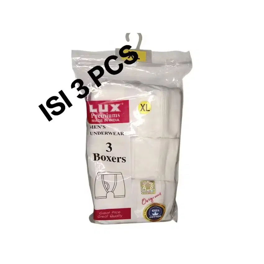 3 Pc Celana Dalam CD Pria Boxer Lux Premium