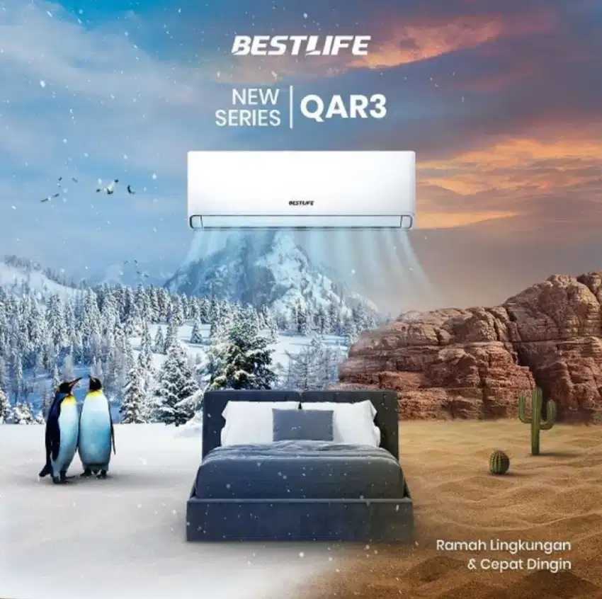 Bestlife AC Split 05QAR3 | 09AR3 Kap 1/2 n 1pk Freon R32 Garansi Resmi