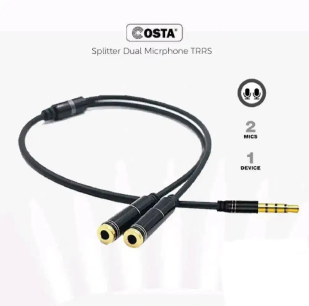 TRRS AUDIO SPLITTER CABLE 2 FEMALES