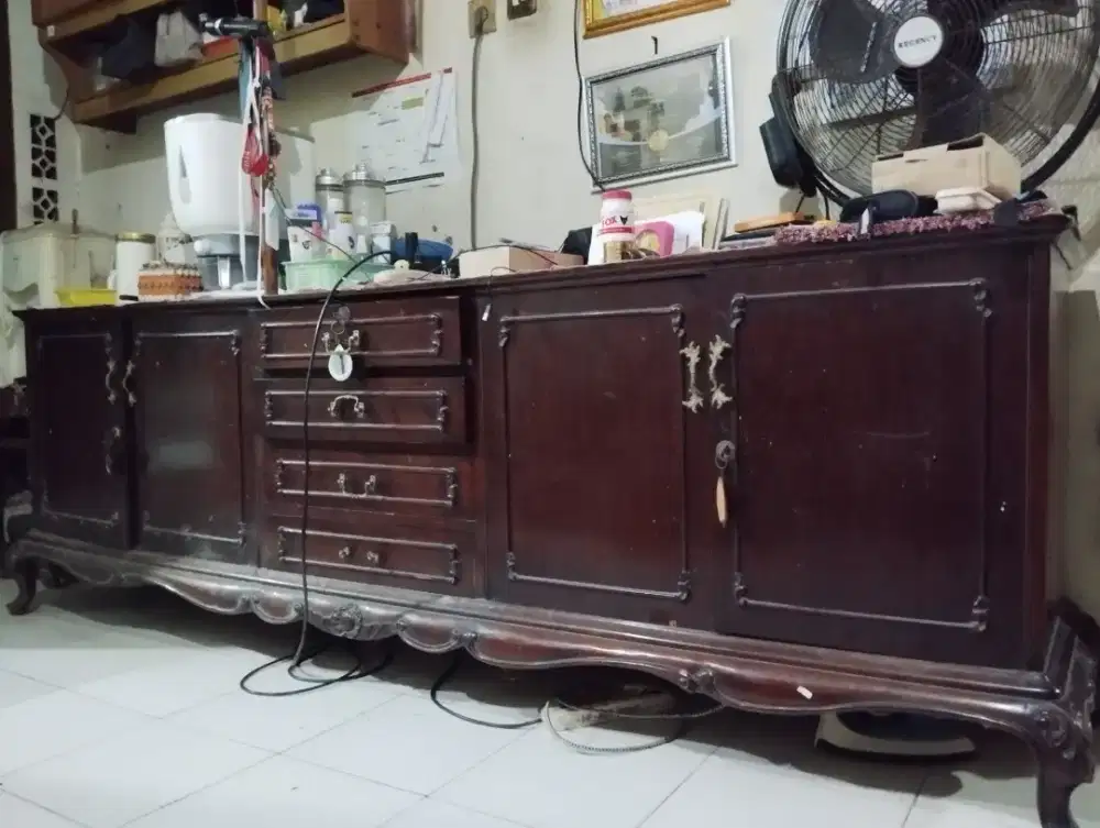Jual buffet full jati vintage