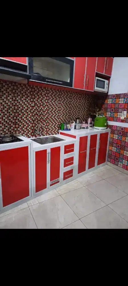 Meja portable bahan almunium acp / jk