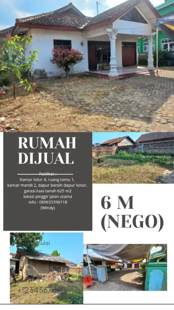 Tanah &amp; bangunan pinggir jalan raya nata cocok buat ruko maupun hunian