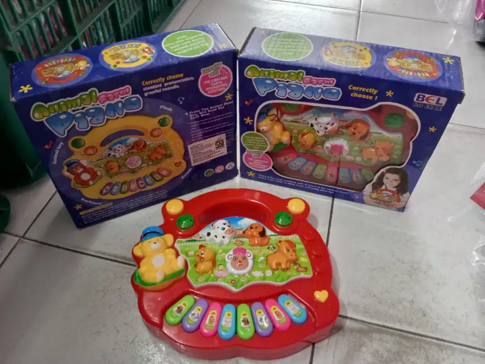 Mainan anak piano animal baterai