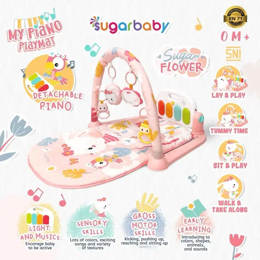 My Piano Playmat Baby Gym musik mainan rattle lampu/mainan anak