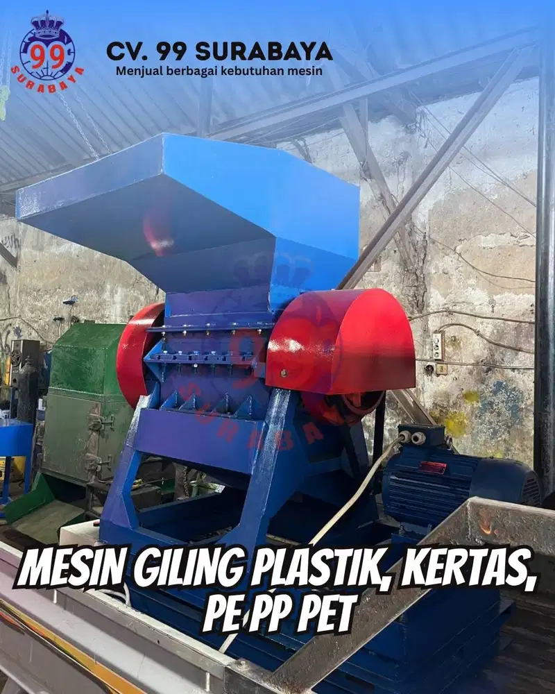 Mesin Giling Pencacah Plastik, Pet, PP PE, Kresek, Kertas dll