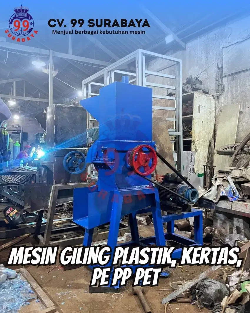 Mesin Giling Pencacah Botol Plastik PET, Kardus, Kertas, Emberan, PP