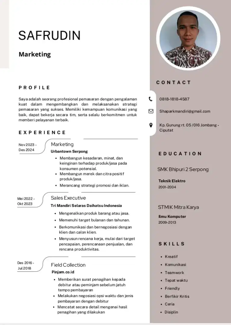 INFO LOKER Bpk/Ibu Owner/HRD