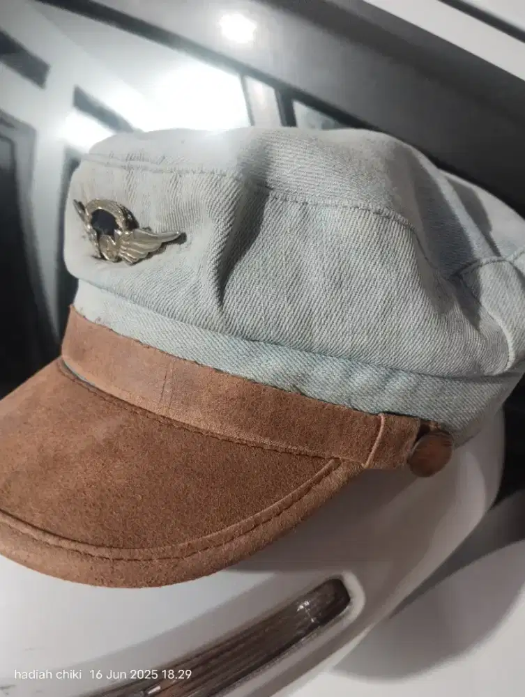 Topi captain pelaut kulit