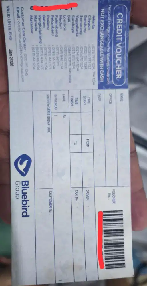 Voucher taxi - burung biru