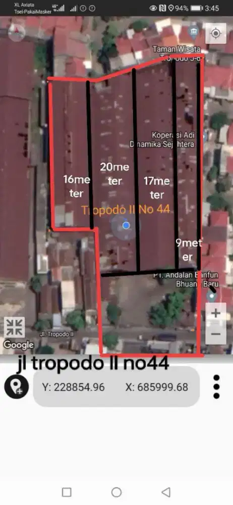Dijual Gudang Tropodo II No. 44, Hitung Tanah Dekat Bandara