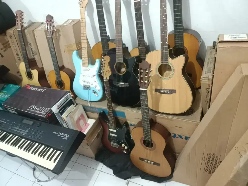 Jl Borong 16 Unit Electric Acoustic & Classic Guitar Dll Super G.Bonus