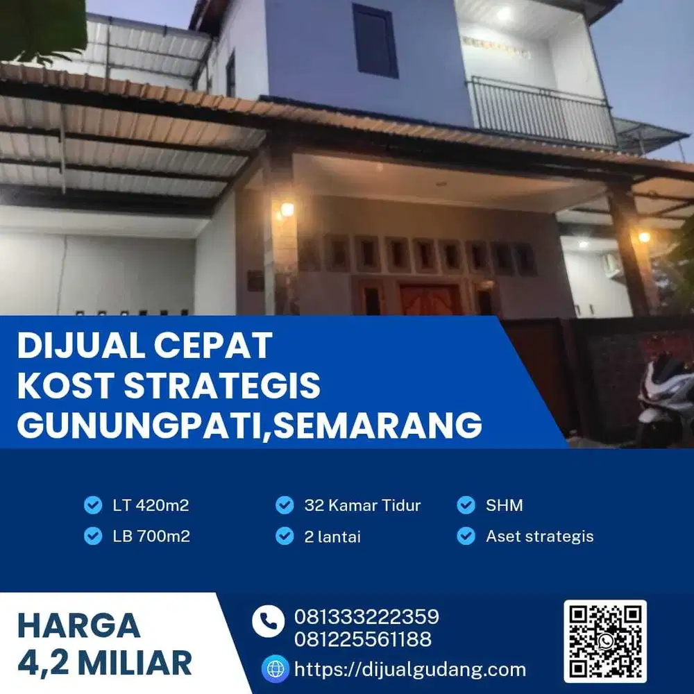 Dijual kost lokasi gunungpati semarang luas 420m BU!