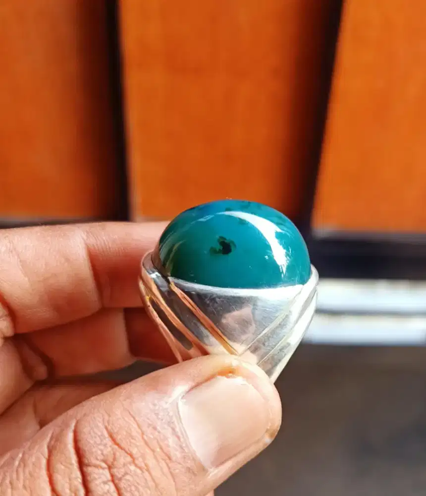 Batu Bacan Doko Lawasan Ring Perak Tebal Size Jumbo