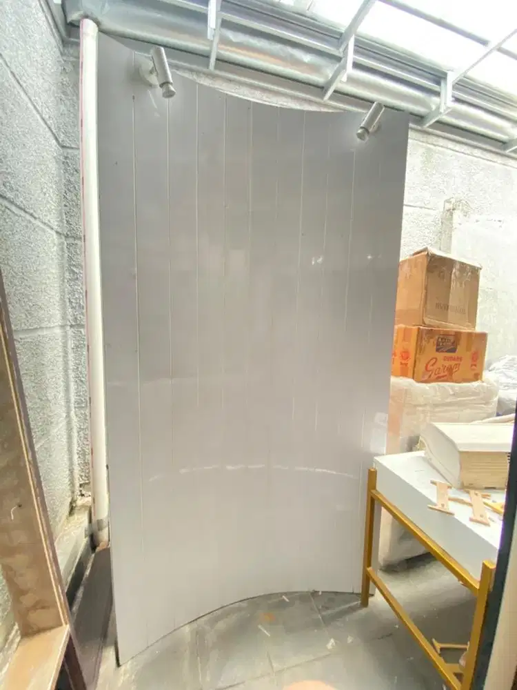 Backdrop foto, live, fashion show, event, multifungsi dengan lampu