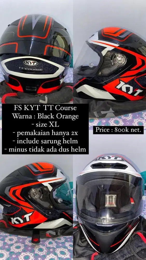 Helm KYT TT Course XL – Nyaris Baru! Stylish, Aman, & Murah!