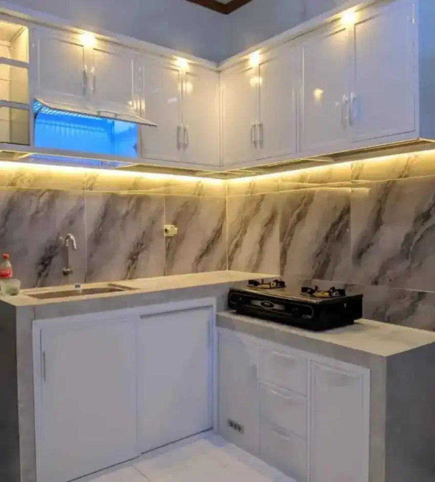 Kitchen set bahan aluminium acp anti ryap anti kropos kuat api