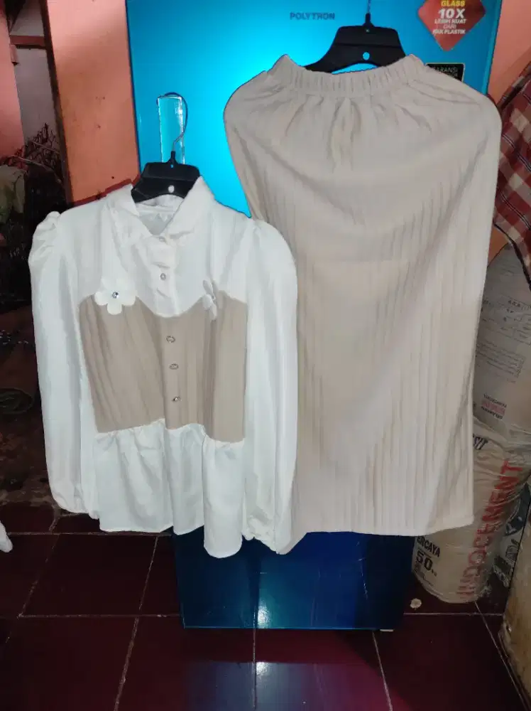 Set Rok Chala Waffle Premium warna chesnut