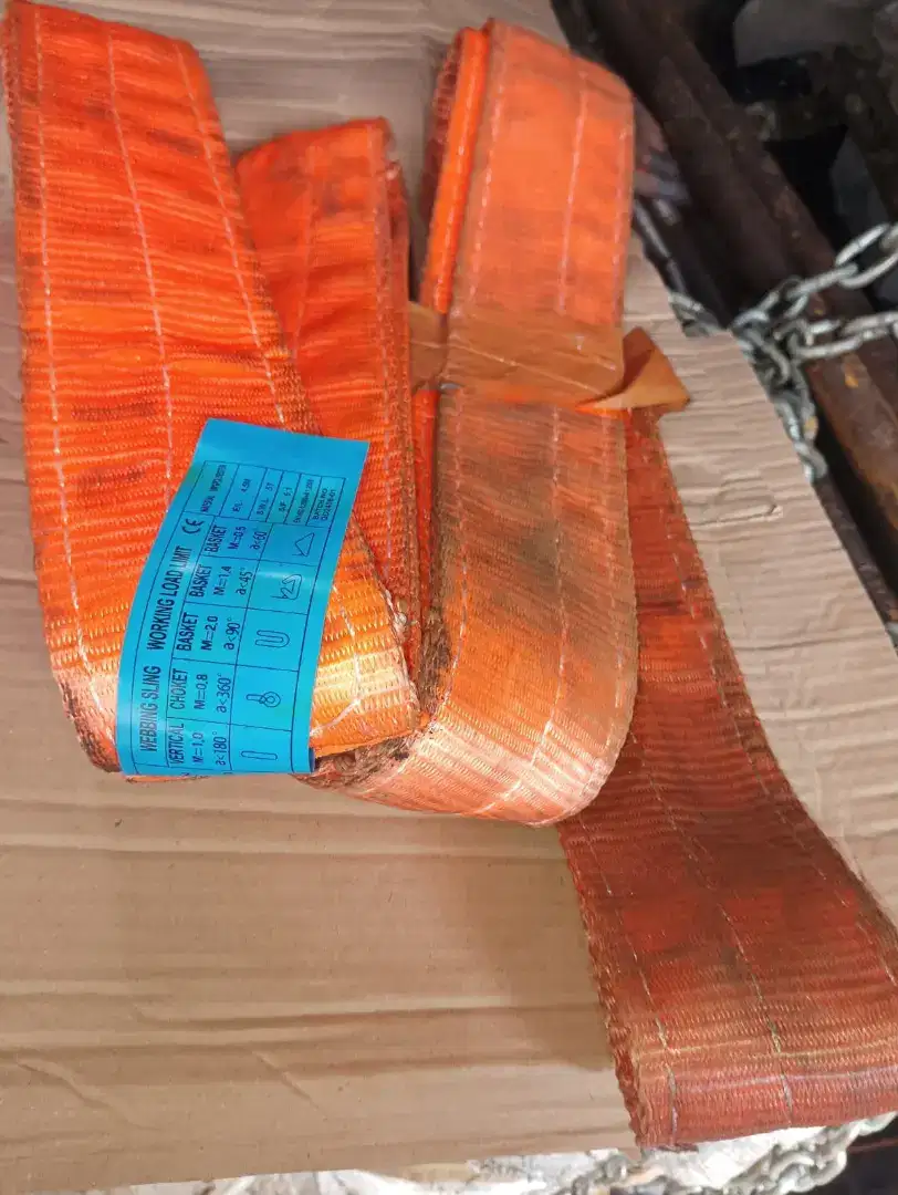 webbing sling 5t/4,5m, tali sabuk barang/belt polister 5t panjang 4,5m