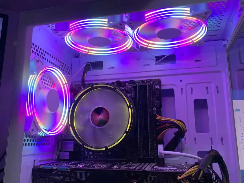PC RAKITAN GAMING RENDERING AJA DIJUAL FULLSET SAMA MONITOR 24 INCH FU