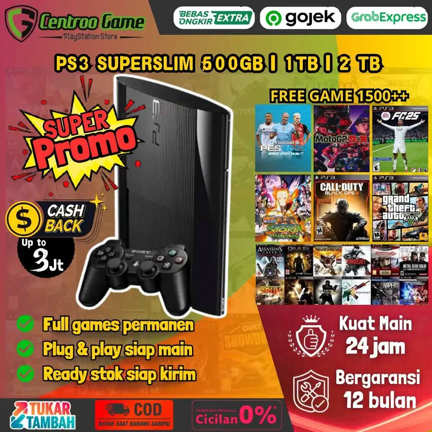 SONY PS3 Superslim MesinAja-2TB ready stok di Centro Game